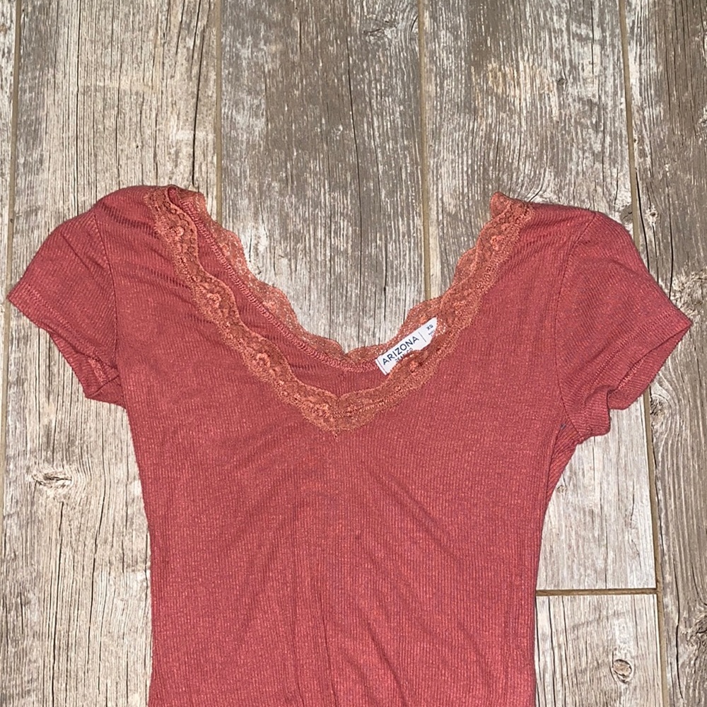 Cute slimming body suit with lace trim